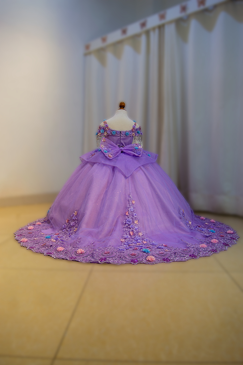 vestido de niña lila rapunzel 1