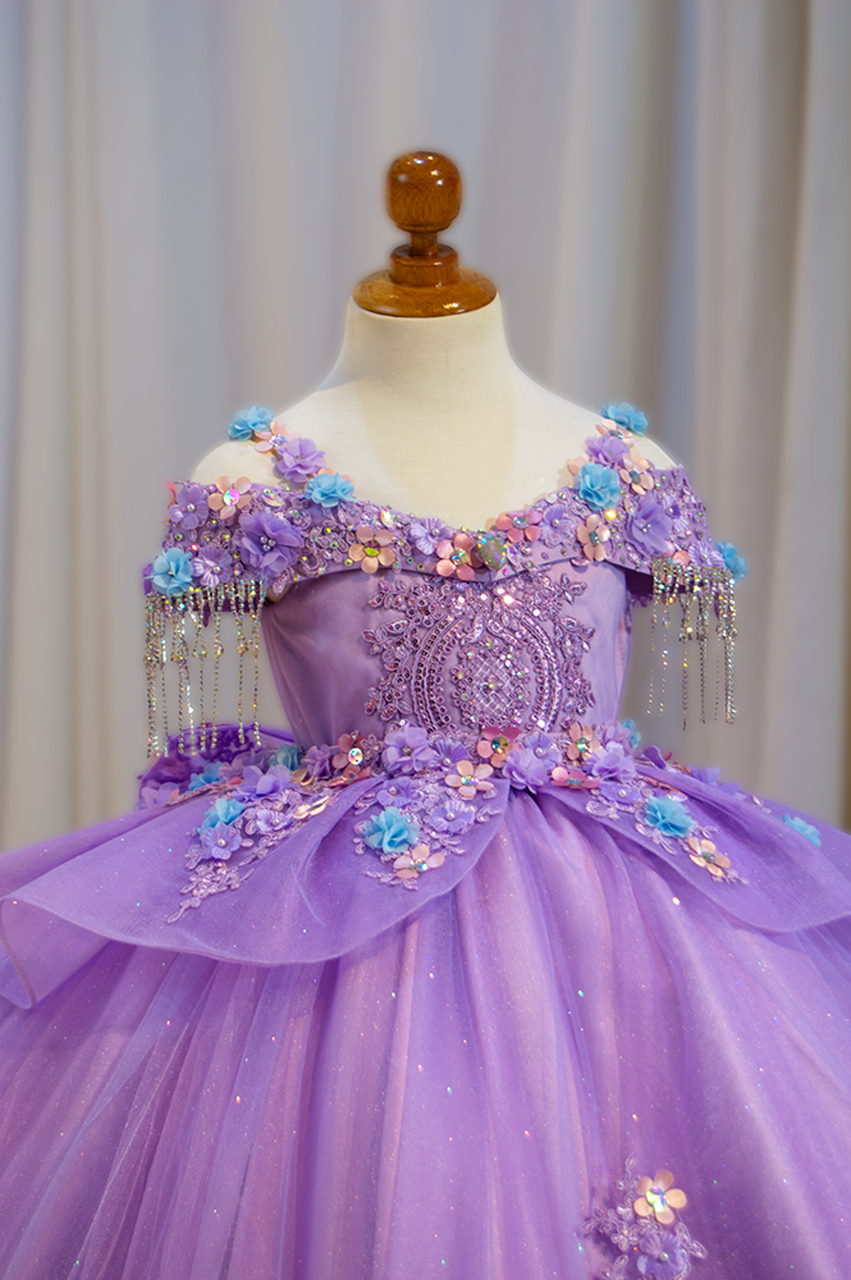 vestido de niña lila rapunzel 2