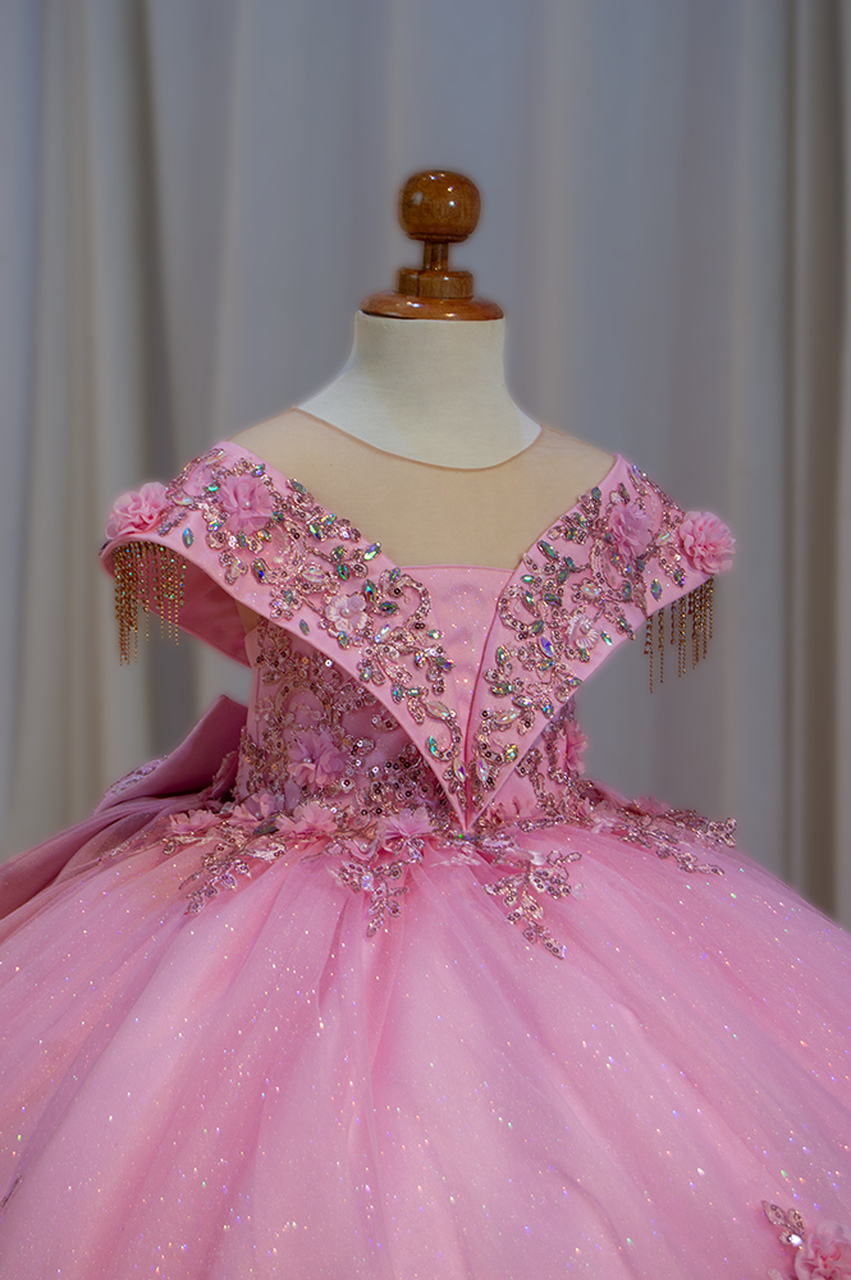 vestido de niña rosado aurora 1