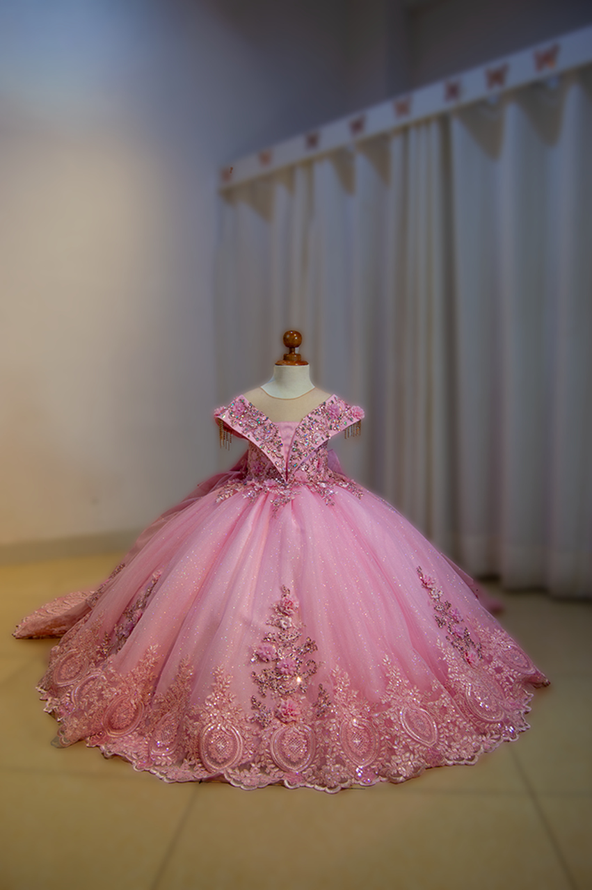 vestido de niña rosado aurora 2